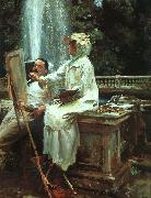 John Singer Sargent The Fountain at Villa Torlonia in Frascati oil on canvas
